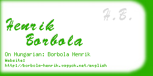 henrik borbola business card